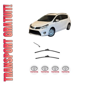 Set stergatoare TOYOTA VERSO (_R2_) din 2009-2018, pentru parbriz auto, 2 bucati, Valeo Silencio, din cauciuc siliconat rezistent, 4 Stickere Auto TOYOTA