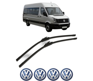 Set stergatoare Volkswagen CRAFTER 30-35 Bus (2E_) din 2006-2016, pentru parbriz auto, 2 bucati, Bosch Aerotwin, din cauciuc siliconat rezistent, 4 Stickere Auto Volkswagen v55713