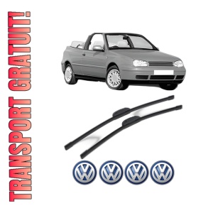 Set stergatoare Volkswagen GOLF IV Cabriolet (1E7) din 1998, pentru parbriz auto, 2 bucati, Bosch Aerotwin Retrofit, din cauciuc siliconat rezistent, 4 Stickere Auto Volkswagen