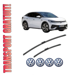 Set stergatoare Volkswagen ID.5 (E39) din 2021-2024, pentru parbriz auto, 2 bucati, Bosch Aerotwin, din cauciuc siliconat rezistent, 4 Stickere Auto Volkswagen