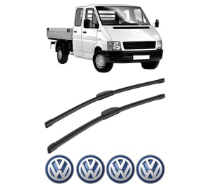 Set stergatoare Volkswagen LT 28-46 II Platform/Chassis (2DC, 2DF, 2DG, 2DL, 2DM) din 1996-2002, pentru parbriz auto, 2 bucati, Bosch Aerotwin Retrofit, din cauciuc siliconat rezistent, 4 Stickere Auto Volkswagen v40823
