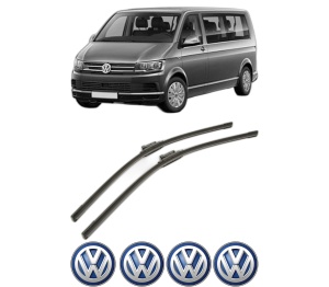 Set stergatoare Volkswagen MULTIVAN T6 (SGF, SGM, SGN, SHM, SHN) din 2015-2024, pentru parbriz auto, 2 bucati, Bosch Aerotwin, din cauciuc siliconat rezistent, 4 Stickere Auto Volkswagen v50833