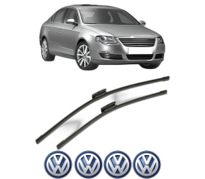 Set stergatoare Volkswagen PASSAT B6 (3C2) din 2005-2010, pentru parbriz auto, 2 bucati, Bosch Aerotwin Multi, din cauciuc siliconat rezistent, 4 Stickere Auto Volkswagen v54573