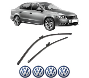 Set stergatoare Volkswagen PASSAT B7 (362) din 2010-2014, pentru parbriz auto, 2 bucati, Valeo Silencio Xtrm, din cauciuc siliconat rezistent, 4 Stickere Auto Volkswagen v37278