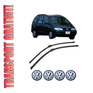 Set stergatoare Volkswagen SHARAN VAN (7M_) din 1996-2010, pentru parbriz auto, 2 bucati, Bosch Aerotwin, din cauciuc siliconat rezistent, 4 Stickere Auto Volkswagen