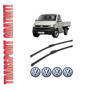 Set stergatoare Volkswagen TRANSPORTER T5 Platform/Chassis (7JD, 7JE, 7JL, 7JY, 7JZ, 7F din 2003-2015, pentru parbriz auto, 2 bucati, Bosch Aerotwin Retrofit, din cauciuc siliconat rezistent, 4 Stickere Auto Volkswagen