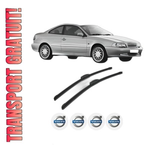 Set stergatoare VOLVO C70 I Coupe (872) din 1997-2002, pentru parbriz auto, 2 bucati, Bosch Aerotwin Retrofit, din cauciuc siliconat rezistent, 4 Stickere Auto VOLVO