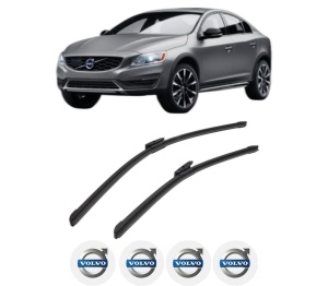 Set stergatoare VOLVO S60 II Cross Country (134) din 2015-2018, pentru parbriz auto, 2 bucati, Bosch Aerotwin Multi, din cauciuc siliconat rezistent, 4 Stickere Auto VOLVO v53673