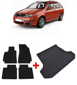 Skoda Fabia I din 2000 - 2007 Combi *1 , Set Covorase + tavita portbagaj auto - Img 2