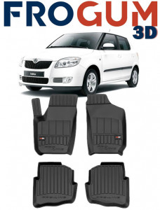 Skoda Fabia I, Sedan, Din 2000 - 2007 , Set Covorase Auto Tip Tavita Premium 3D, din cauciuc accesorii pentru autoturismul tau - masina v169833