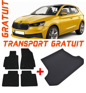 Skoda Fabia IV din 2021 - Prezent Hatchback *2 , Set Covorase + tavita portbagaj auto accesorii pentru autoturismul tau - masina v112
