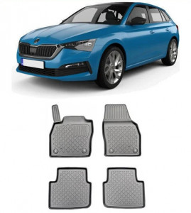 Skoda Kamiq, Suv, Din 09.2019 - Prezent , Set Covorase Auto Tip Tavita Premium 3D, din cauciuc accesorii pentru autoturismul tau - masina v174679