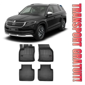 Skoda Kodiaq, Suv, Din 03.2017 - Prezent , Set Covorase Auto Tip Tavita Premium 3D, din cauciuc