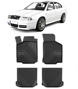 Skoda Octavia I Din 1998 - 2004, Hatchback , Set Covorase Auto Tip Tavita Premium 3D, din cauciuc accesorii pentru autoturismul tau - masina v167118