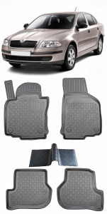 Skoda Octavia II Din 2004 pana in 2013 , Set 5 Covorase Auto Tip Tavita ( covoras intermediar) accesorii pentru autoturismul tau - masina v148252