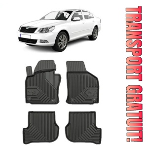 Skoda Octavia II Rs Din 03.2004 - 01.2013, Hatchback , Set Covorase Auto Tip Tavita Premium 3D, din cauciuc