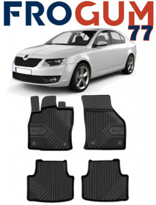 Skoda Octavia III Din 05.2013 - Prezent, Hatchback , Set Covorase Auto Tip Tavita Premium 3D, din cauciuc accesorii pentru autoturismul tau - masina v164427