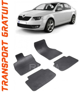Skoda Octavia III fabricat din 02.2013 - 05.2020, Hatchback, set covorase auto dedicate, din cauciuc 100% Premium accesorii pentru autoturismul tau - masina v151023