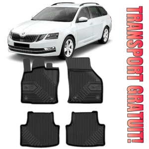 Skoda Octavia III Scout Din 05.2013 - 05.2020, Combi , Set Covorase Auto Tip Tavita Premium 3D, din cauciuc