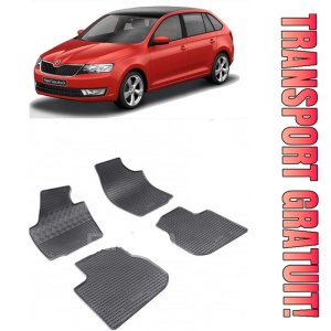 Skoda Rapid, Hatchback, fabricat din 10.2012 - 03.2019, set covorase auto dedicate, din cauciuc 100% Premium