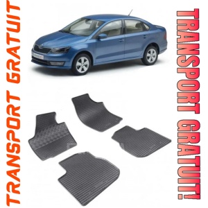 Skoda Rapid, Sedan, fabricat din 10.2012 - 03.2019, set covorase auto dedicate, din cauciuc 100% Premium