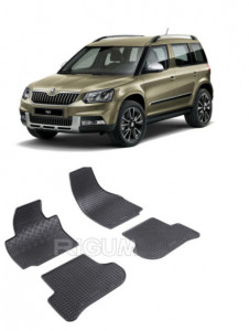 Skoda Yeti, Hatchback, fabricat din 06.2009 - 11.2017, set covorase auto dedicate, din cauciuc 100% Premium accesorii pentru autoturismul tau - masina v158608