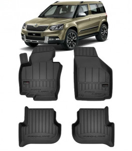 Skoda Yeti, Suv, Din 06.2009 - 11.2017 , Set Covorase Auto Tip Tavita Premium 3D, din cauciuc accesorii pentru autoturismul tau - masina v173022