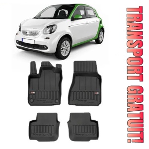 Smart Forfour II Din 2014 - Prezent, Hatchback , Set Covorase Auto Tip Tavita Premium 3D, din cauciuc