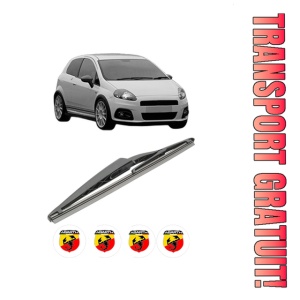 Stergator lamela spate ABARTH PUNTO din 2005 - 2015, pentru luneta auto, Bosch Twin, din cauciuc siliconat rezistent, 4 Stickere Auto ABARTH