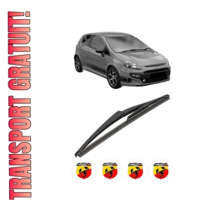 Stergator lamela spate ABARTH PUNTO EVO din 2008 - 2012, pentru luneta auto, Valeo Silencio, din cauciuc siliconat rezistent, 4 Stickere Auto ABARTH