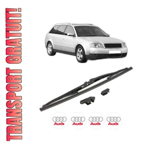 Stergator lamela spate AUDI A6 C5 Avant (4B5, 4B6) din 1997 - 2005, pentru luneta auto, Valeo Silencio, din cauciuc siliconat rezistent, 4 Stickere Auto AUDI