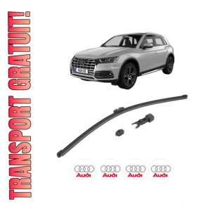 Stergator lamela spate AUDI Q5 (FYB, FYG) din 2016 - 2020, pentru luneta auto, Valeo HydroConnect, din cauciuc siliconat rezistent, 4 Stickere Auto AUDI