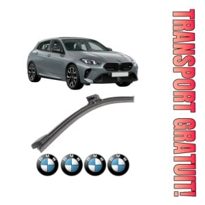 Stergator lamela spate BMW Seria 1 (F70) din 2024, pentru luneta auto, Bosch Aerotwin, din cauciuc siliconat rezistent, 4 Stickere Auto BMW