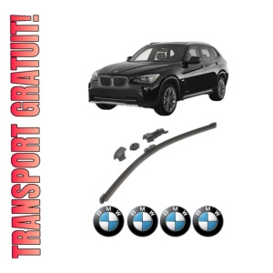 Stergator lamela spate BMW Seria X1 (E84) din 2009 - 2015, pentru luneta auto, Valeo HydroConnect, din cauciuc siliconat rezistent, 4 Stickere Auto BMW
