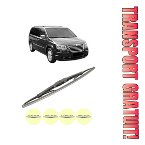 Stergator lamela spate CHRYSLER GRAND VOYAGER V (RT) din 2008 - 2011, pentru luneta auto, Bosch Twin, din cauciuc siliconat rezistent, 4 Stickere Auto CHRYSLER