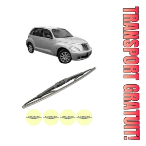Stergator lamela spate CHRYSLER PT CRUISER (PT_) din 2000 - 2010, pentru luneta auto, Bosch Twin, din cauciuc siliconat rezistent, 4 Stickere Auto CHRYSLER