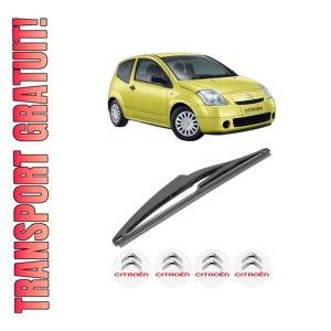 Stergator lamela spate CITROEN C2 ENTERPRISE (JG_) din 2003 - 2009, pentru luneta auto, Valeo Silencio, din cauciuc siliconat rezistent, 4 Stickere Auto CITROEN