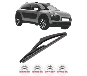 Stergator lamela spate CITROEN C4 CACTUS din 2014 - 2018, pentru luneta auto, Valeo Silencio, din cauciuc siliconat rezistent, 4 Stickere Auto CITROEN v17158