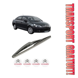 Stergator lamela spate CITROEN C4 I Saloon din 2006 - 2013, pentru luneta auto, Bosch Twin, din cauciuc siliconat rezistent, 4 Stickere Auto CITROEN