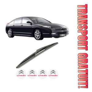 Stergator lamela spate CITROEN C6 (TD_) din 2005 - 2012, pentru luneta auto, Bosch Twin, din cauciuc siliconat rezistent, 4 Stickere Auto CITROEN