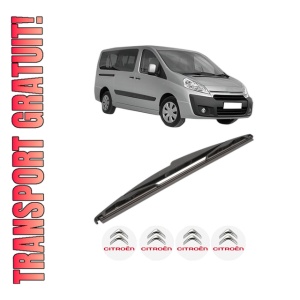 Stergator lamela spate CITROEN JUMPY II (VF7) din 2007 - 2016, pentru luneta auto, Valeo Silencio, din cauciuc siliconat rezistent, 4 Stickere Auto CITROEN