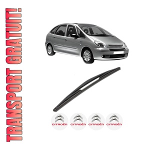 Stergator lamela spate CITROEN XSARA PICASSO (N68) din 1999 - 2012, pentru luneta auto, Valeo Silencio, din cauciuc siliconat rezistent, 4 Stickere Auto CITROEN