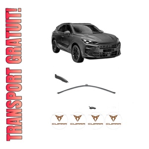 Stergator lamela spate CUPRA TERRAMAR (KP1) din 2024, pentru luneta auto, Valeo Silencio, din cauciuc siliconat rezistent, 4 Stickere Auto CUPRA