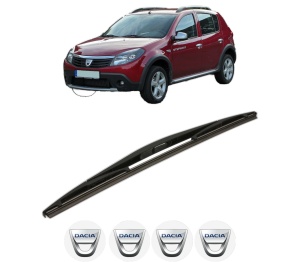 Stergator lamela spate DACIA SANDERO din 2008 - 2013, pentru luneta auto, Bosch Twin, din cauciuc siliconat rezistent, 4 Stickere Auto DACIA v27733