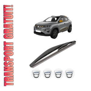 Stergator lamela spate DACIA SPRING din 2020, pentru luneta auto, Valeo Silencio, din cauciuc siliconat rezistent, 4 Stickere Auto DACIA