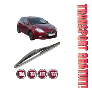 Stergator lamela spate FIAT BRAVO II (198_) din 2006 - 2016, pentru luneta auto, Bosch Twin, din cauciuc siliconat rezistent, 4 Stickere Auto FIAT