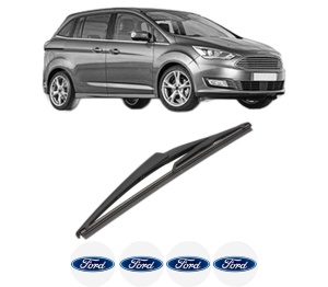 Stergator lamela spate FORD C-MAX II Van din 2010 - 2019, pentru luneta auto, Valeo Silencio, din cauciuc siliconat rezistent, 4 Stickere Auto FORD v19978