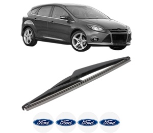 Stergator lamela spate FORD FOCUS III din 2010 - 2020, pentru luneta auto, Valeo Silencio, din cauciuc siliconat rezistent, 4 Stickere Auto FORD v18358