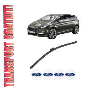 Stergator lamela spate FORD S-MAX (CJ, WA6) din 2015 - 2018, pentru luneta auto, Valeo Silencio Xtrm, din cauciuc siliconat rezistent, 4 Stickere Auto FORD
