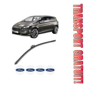 Stergator lamela spate FORD S-MAX (CJ, WA6) din 2015 - 2018, pentru luneta auto, Bosch Aerotwin, din cauciuc siliconat rezistent, 4 Stickere Auto FORD
